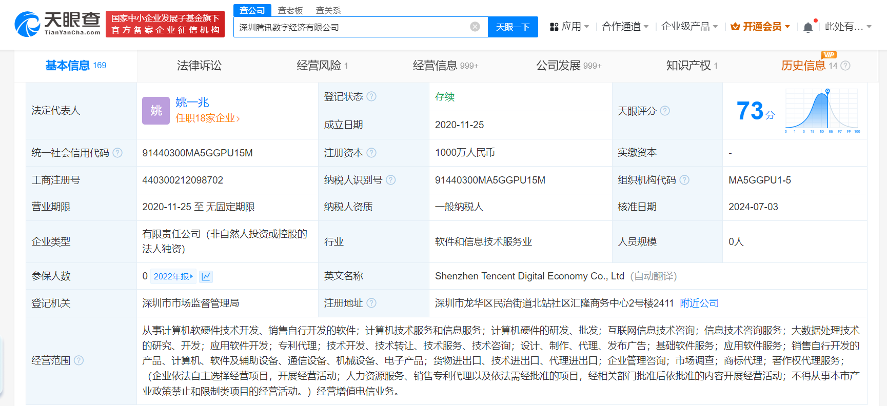 北京騰訊數字經濟公司經營異常 計算機軟硬件業務雪上加霜？